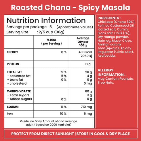 Jabsons Foods Spicy Masala Roasted Chana