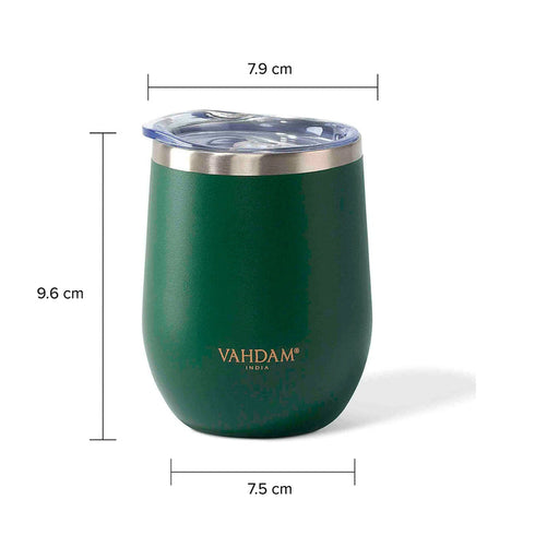 Vahdam Tea Spirit Tumbler Dark Green