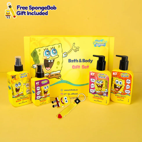 Kt Kids Gift Set Hair Care For Girls 8 12 Years Shampoo Conditioner Protein Cream Hair Serum Sun Protection Hair Spray Yellow Gift Bag FREE Keychain