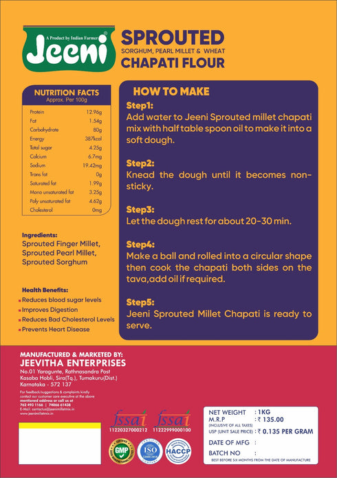 Jeeni Sprouted Chapati Flour
