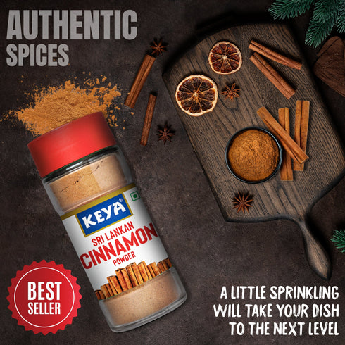 Keya Srilankan Certified Cinnamon Powder Dalchini Powder Ceylon Cinnamon Non Cassia Sourced from Sri Lanka 100 Pure & Natural Packed with Zero Preservatives or Additives Indian Spices Aroma & Flavour