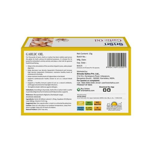 Sri Sri Tattva Garlic Oil Veg Capsule 30Caps