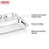Vinod Stainless Steel 3 Compartment Plate with Square Edges Pav Bhaji Plate Serving Plate Lunch Dinner Plate High Quality Steel Pack of 2