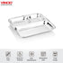 Vinod Stainless Steel 3 Compartment Plate with Square Edges Pav Bhaji Plate Serving Plate Lunch Dinner Plate High Quality Steel Pack of 2