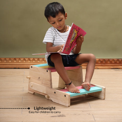 Ariro Toys Wooden Convertible Step Stool and Chair