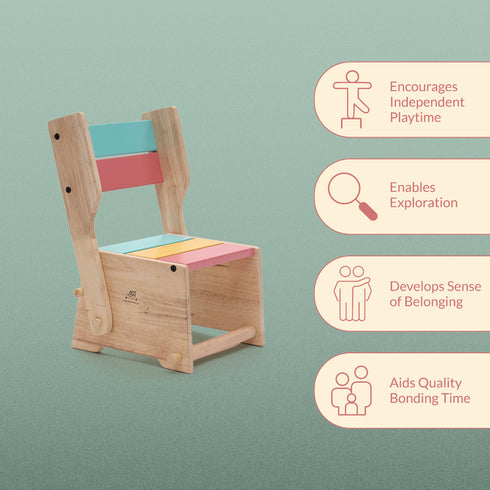 Ariro Toys Wooden Convertible Step Stool and Chair