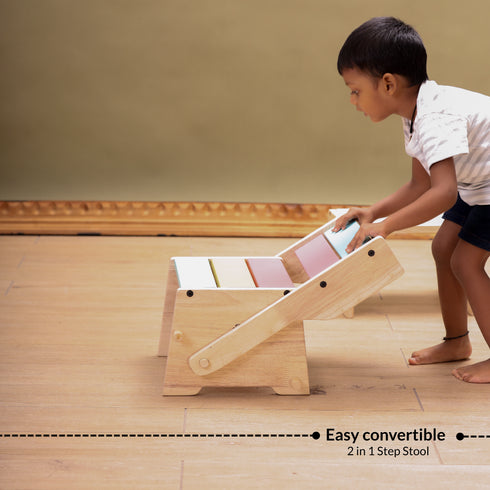 Ariro Toys Wooden Convertible Step Stool and Chair