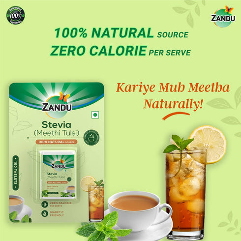Zandu Stevia (Meethi Tulsi) Tablets