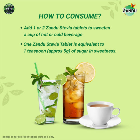 Zandu Stevia (Meethi Tulsi) Tablets