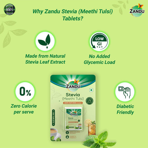 Zandu Stevia (Meethi Tulsi) Tablets