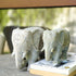 CREATUNIQ Stone Elephant Sculpture with Intricate Jali Carving