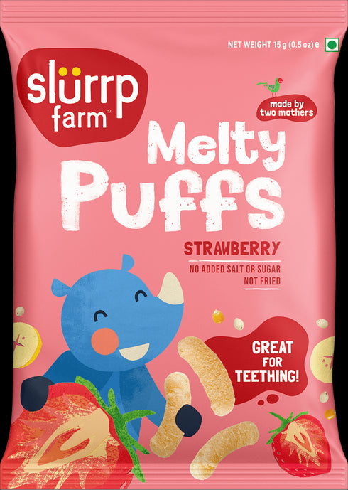 Slurrp Farm Teething Millet Puffs - Strawberry Flavour