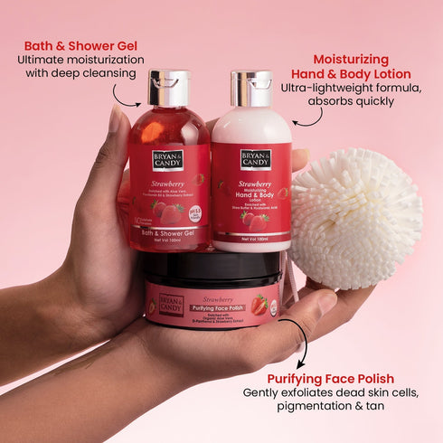 Bryan & Candy Strawberry Body Care Heart Collection