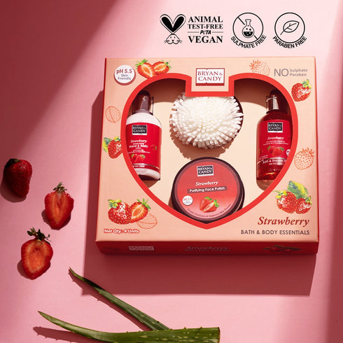 Bryan & Candy Strawberry Body Care Heart Collection