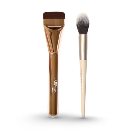 Milagro Beauty Glass skin foundation brush+Powder Blush Brush
