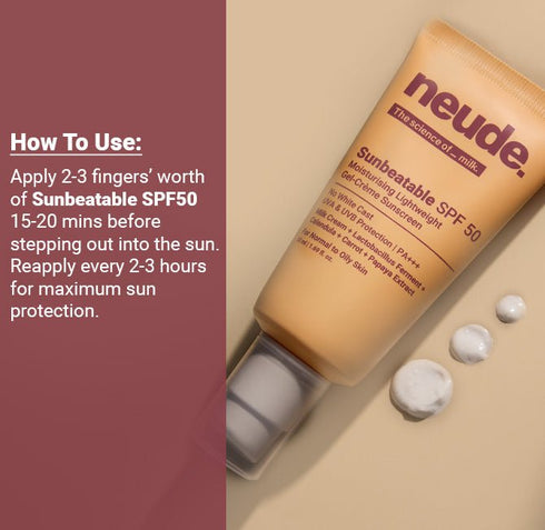 Neude Sunbeatable Spf 50+ Lightweight Gel Crème Sunscreen