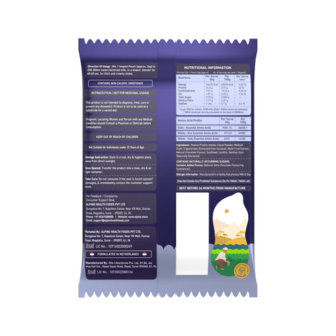 Alpino Trial Pack Supernatural Peanut Protein Powder Dark Chocolate 36G