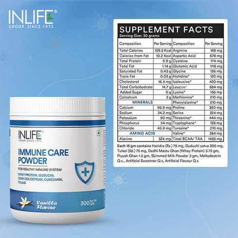 Inlife Immune Care Powder Vanilla Flavour