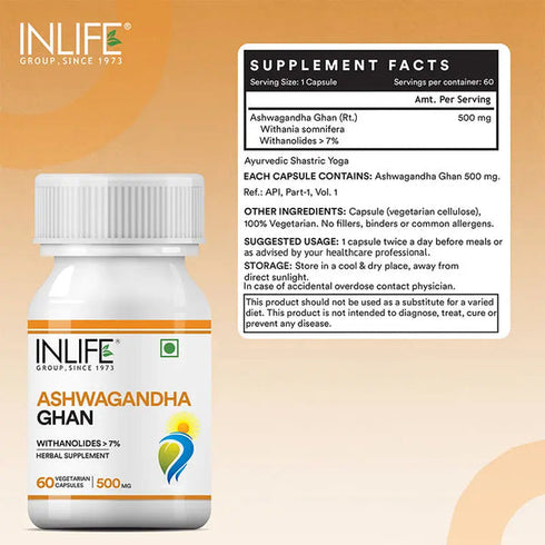 Inlife Ashwagandha Ghan 500mg Capsule