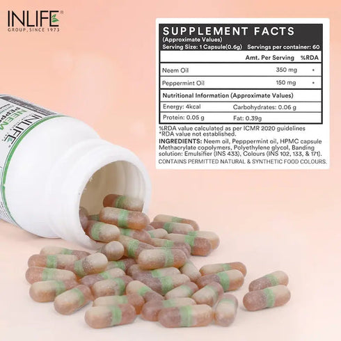 Inlife Neem Oil Peppermint Oil Capsules