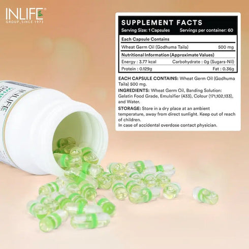 Inlife Wheat Germ Oil Supplement 500 Mg
