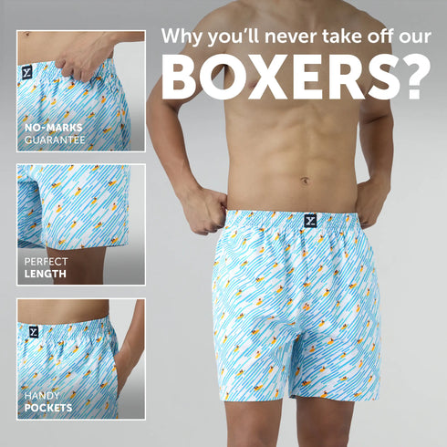 XYXX Surf Super Combed Cotton Boxer Shorts Surfing Blue