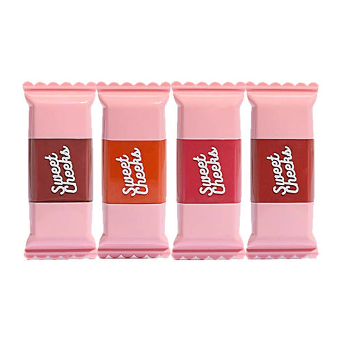 Praush Sweet Cheeks Liquid Blush Combo of 4 (Rasberry Tart + Caramel Glaze +Mauve Poppins + Coral Crunchy)