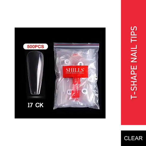 Shills Professional PKT 500pcs T-Shape Nail Tips Clear