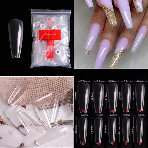 Shills Professional PKT 500pcs T-Shape Nail Tips Clear