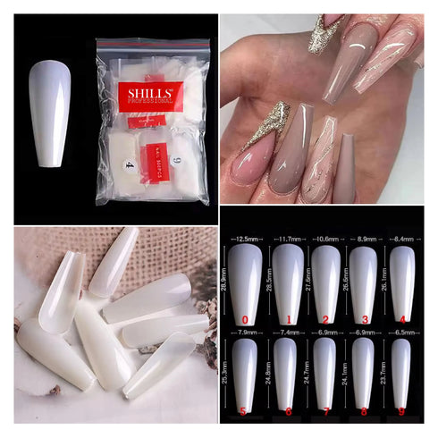 Shills Professional PKT 500pcs T-Shape Nail Tips Natural