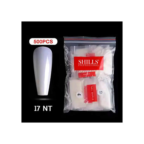 Shills Professional PKT 500pcs T-Shape Nail Tips Natural