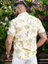 Miravan Mens Tea Green Floral Printed Half Sleeve Slim Fit Shirt