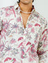 Miravan Mens Pure Cotton Light Pink Bird And Floral Printed Full Sleeve Slim Fit Shirt