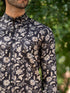 Miravan Mens Cotton Black Floral Printed Full Sleeve Slim Fit Shirt