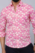 Miravan Mens Pink Print Comfort Cotton Festive Shirt