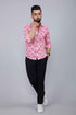 Miravan Mens Pink Print Comfort Cotton Festive Shirt