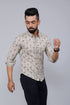 Miravan Mens Beige Comfort Floral Printed Casual Shirt
