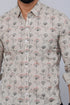 Miravan Mens Beige Comfort Floral Printed Casual Shirt