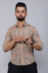 Miravan Mens Beige Comfort Floral Printed Casual Shirt