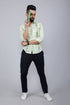 Miravan Mens Premium Green And White Slim Fit Tie Dye Cotton Shirt
