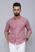 Miravan Mens Pink Spread Collar Floral Print Casual Shirt