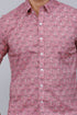 Miravan Mens Pink Spread Collar Floral Print Casual Shirt