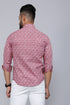 Miravan Mens Pink Spread Collar Floral Print Casual Shirt