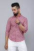 Miravan Mens Pink Spread Collar Floral Print Casual Shirt