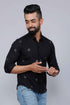 Miravan Mens Black Pure Cotton Floral Print Casual Shirt