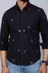 Miravan Mens Black Pure Cotton Floral Print Casual Shirt