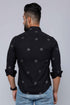 Miravan Mens Black Pure Cotton Floral Print Casual Shirt