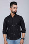 Miravan Mens Black Pure Cotton Floral Print Casual Shirt