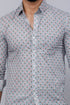 Miravan Mens Blue Pure Cotton Handblock Floral Print Shirt