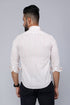 Miravan Mens White Spread Collar Striped Print Casual Shirt